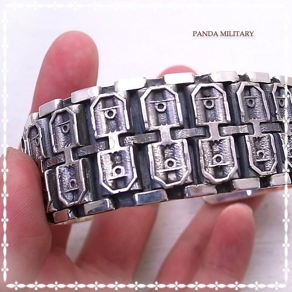 10戦車 バングル（メンズ）キャタピラバングル ブレス ブレスレット PANDA MILITARY ミリタリージュエリーの画像