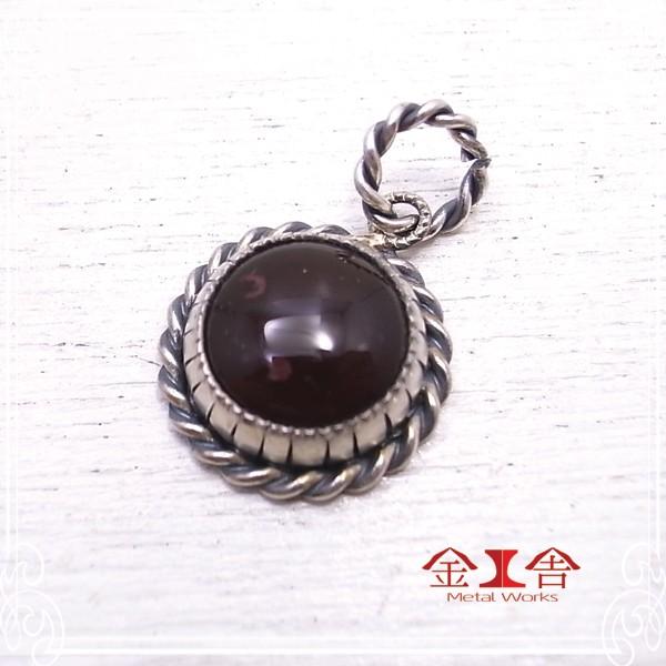 シルバーペンダント カーネリアンアクセサリー 作家 ハンドメイド //金工舎