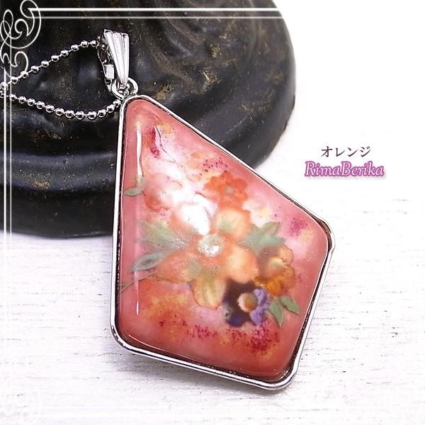 転写七宝のペンダント[3色あり] ハンドメイド 作家 アクセサリー 七宝
