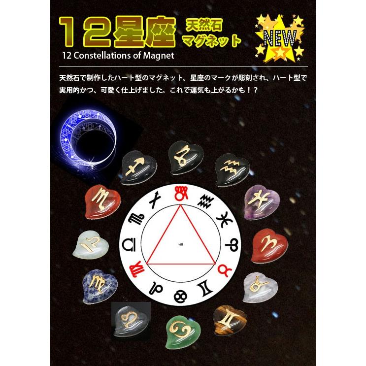 gem-mag-12set 天然石 12星座 ロゴ入り マグネットセット 約30x30x5mm  ロゴパーツ