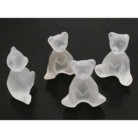 水晶 クォーツ 【天然石パーツ】 置物 パーツ 動物 くま クマ 熊 約