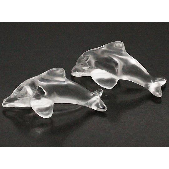 水晶 クォーツ 【天然石パーツ】 置物 パーツ 動物 いるか イルカ 約