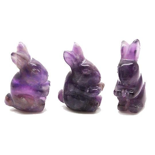 アメジスト 【天然石】 置物 パーツ 動物 うさぎ ウサギ 約x10mm 《1個