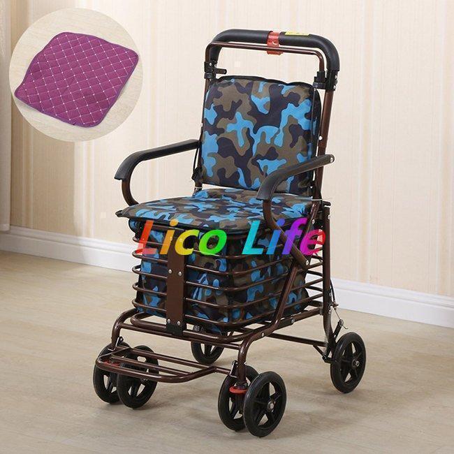 【最終】 シルバーカー 老人用 手押し車 折りたためる フットペダル付き 高齢者 買い物カート おしゃれ 歩行介助 補助具 散歩 座面付き 高さ調節 ブレーキ付き 【T1522731157】(9458円)