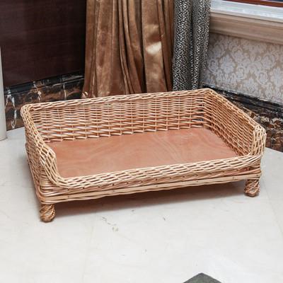 ペットベッド 耐噛み 藤ベッド マット 和式 ひんやり 犬用 犬マット 夏 クッション ペットソファ ござ 四季 寝床 猫用 手作り 編み物 大型犬 中型犬 