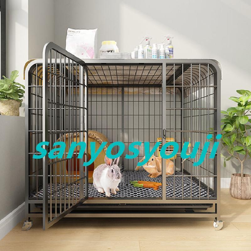 大型 ウサギ ケージ うさぎ ケージ 大きい うさぎ トイレ ペットケージうさぎ 兎 ケージ トレイと回転ホイール付き (78*54*70cm) ケージ うさぎ