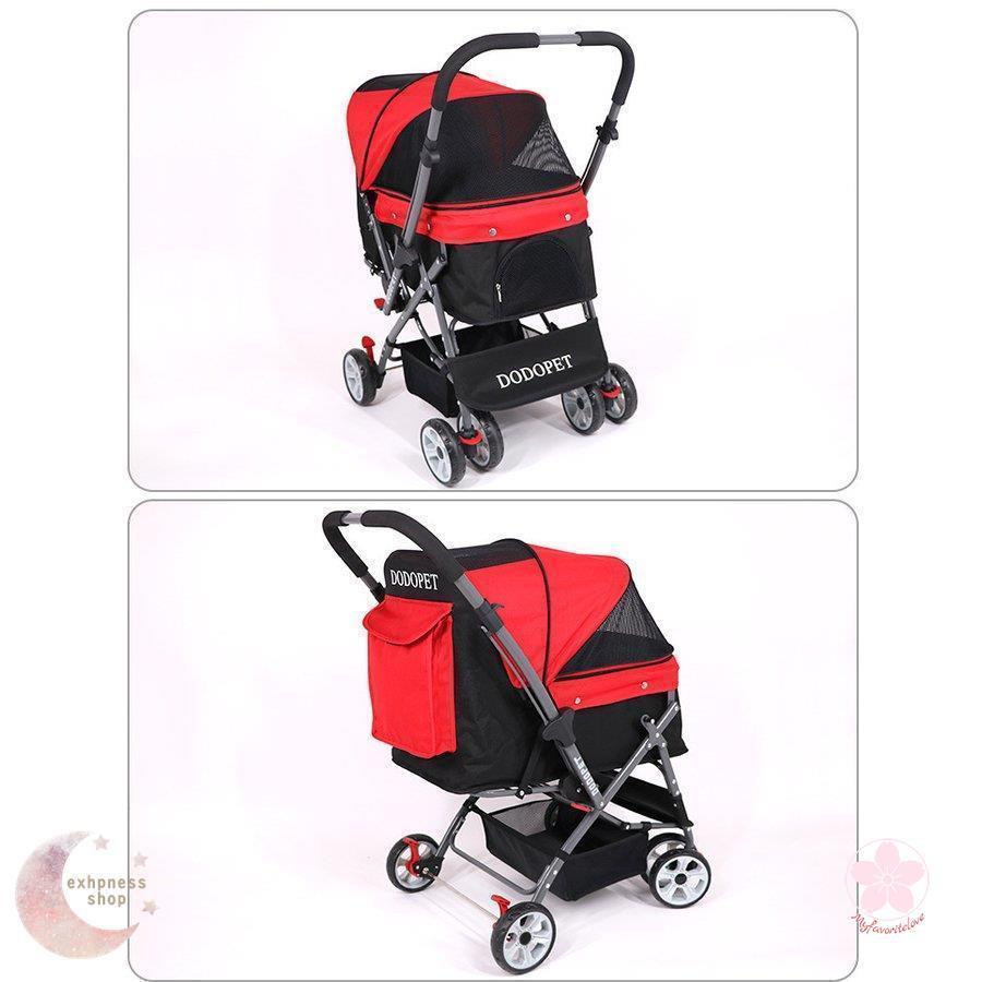 ペットカート ペットバギー DODOPET 切り替え ハンドル 多頭飼い 大型犬 中型犬 小型犬 犬 荷物入れ バスケット キャノビー付き 4輪 折り 