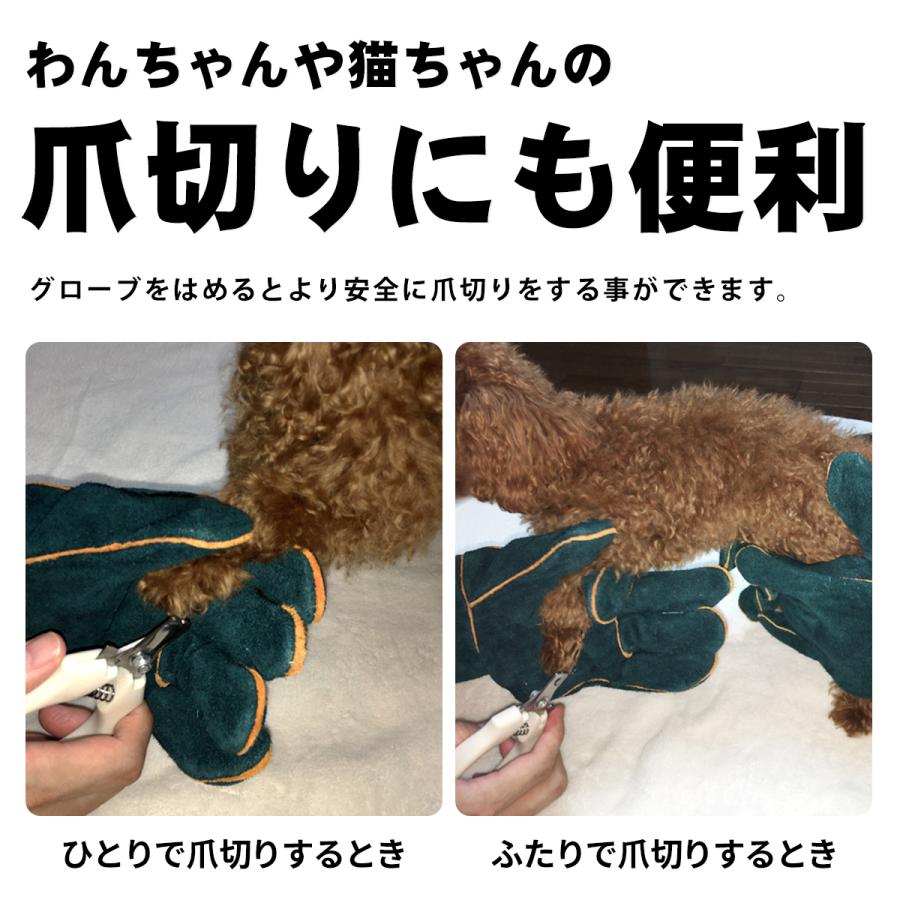 「和田工業」 有名ドッグトレーナー推薦 ペットグローブ 牛革 厚手 保護手袋 犬 猫 爬虫類 ペット 噛みつき 引っかき 手袋 園芸 キャンプ 耐摩耗性 ロング｜tetlacubestaryf｜07