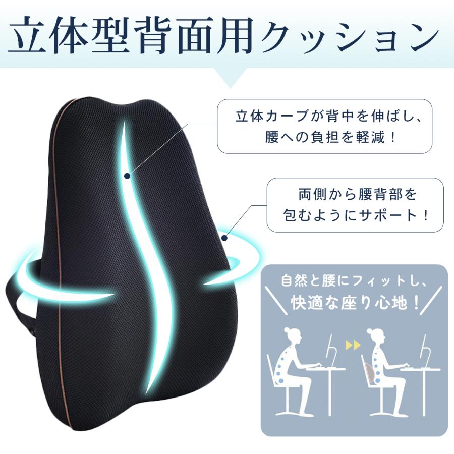 低反発 クッション ランバーサポート 座布団 椅子 腰痛対策 背もたれ