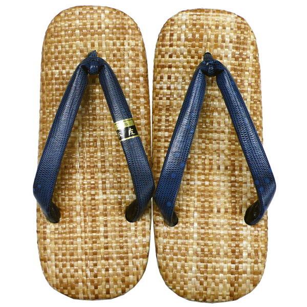 未使用品 雪駄 31129 パナマ市松 本トカゲ 青 zppsu.edu.ph