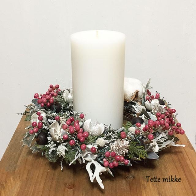 X Masキャンドルリース ホワイト Xmaswcp01 Tette Mikke 通販 Yahoo ショッピング