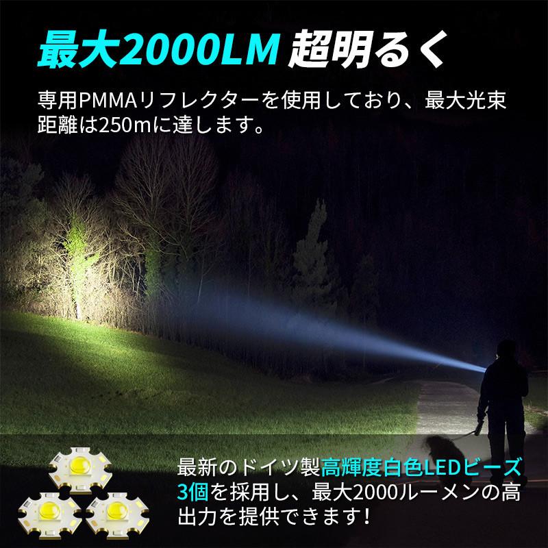 懐中電灯 LED 強力 軍用 ledライト 高輝度 超小型 ハンディライト 軽量 強力 充電式 5つモード COB作業ライト IPX3生活防水 高耐久 耐衝撃 |  | 02