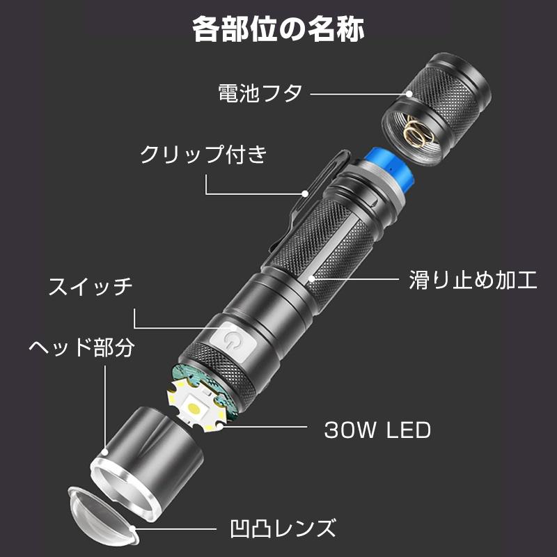 懐中電灯 LED 強力 軍用 懐中電灯 ledライト 2600LM 超高輝度 小型 USB充電式 軽量 明るい ハンディライト 防災 停電対策 最強 爆光 | ブランド登録なし | 14