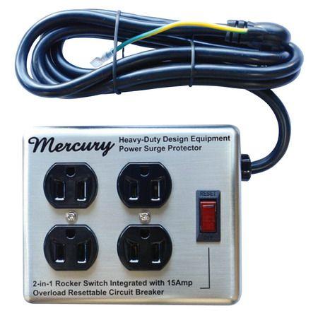 Mercury 延長コード　電源タップ　新品未使用 MERCURY（マーキュリー） 】電源タップ / 延長コード 4口 シルバー