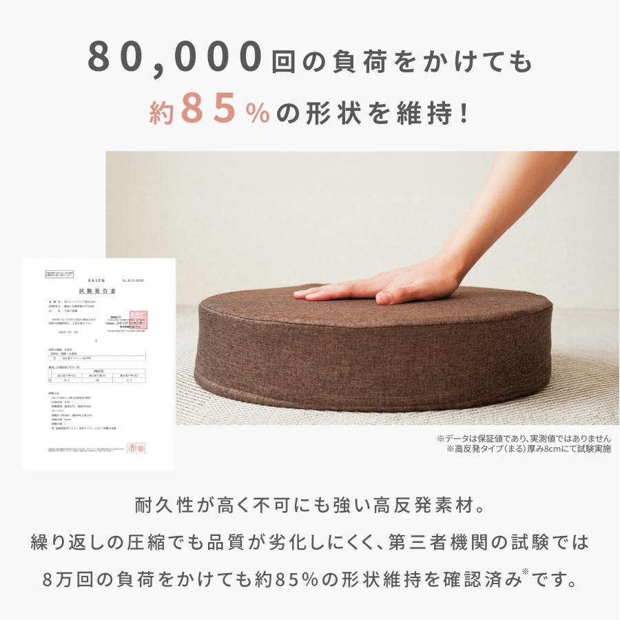高反発クッション 2個セット 直径40cm 厚み5cm 厚め 座布団 テイジン
