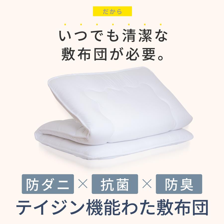 TEIJIN（テイジン） 敷き布団 ダブル 公式 防ダニ 抗菌 防臭 厚み5cm