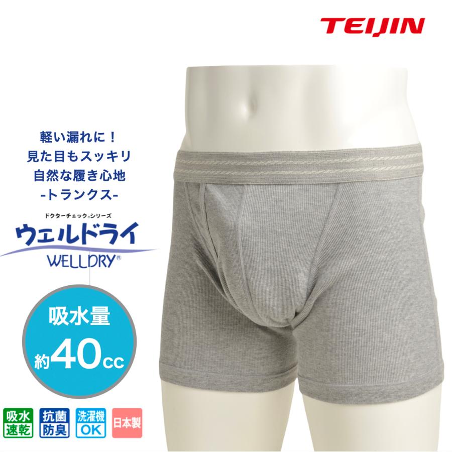男性用安心パンツ テイジン ウェルドライ ソフトトランクス Lサイズ 11枚 尿もれパンツ 軽失禁ソフトトランクス 男性用 吸水量40cc テイジン