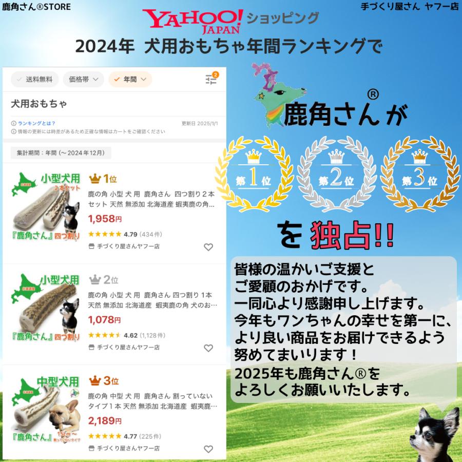 鹿の角 小型 犬 用 鹿角さん 四つ割りロング 2本 天然 無添加 鹿の角 小型 犬 用 鹿角さん 四つ割りロング 2本 天然 無添加