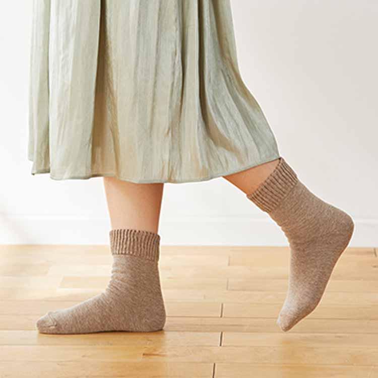 足裏全面ツルツルソックス 婦人用 あったか 靴下 暖か 保湿 かかとケア かかと ひび割れ 乾燥対策 潤い 日本製｜tf-fukuya｜15