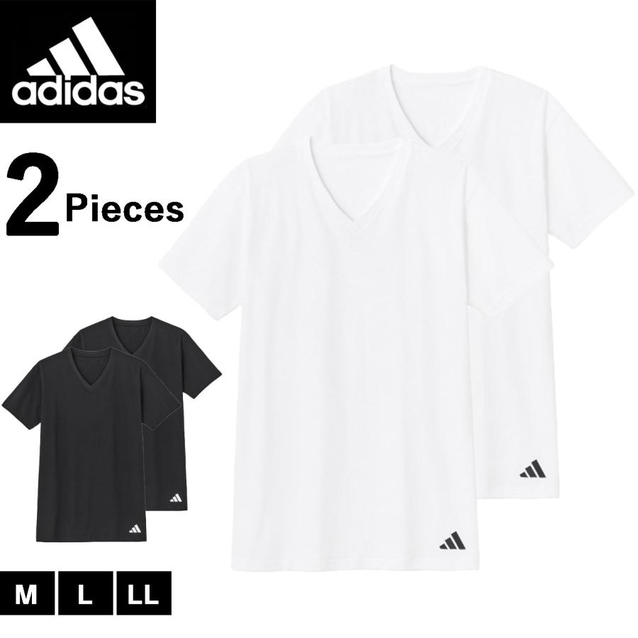 GUNZE（グンゼ） アディダス adidas 半袖V首 2枚組 メンズ 肌着 V