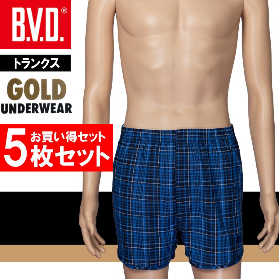  Cotton 5パック Mサイズ B.V.D BVD GOLD トランクス 5枚セット M L 綿100％ 前開き G192