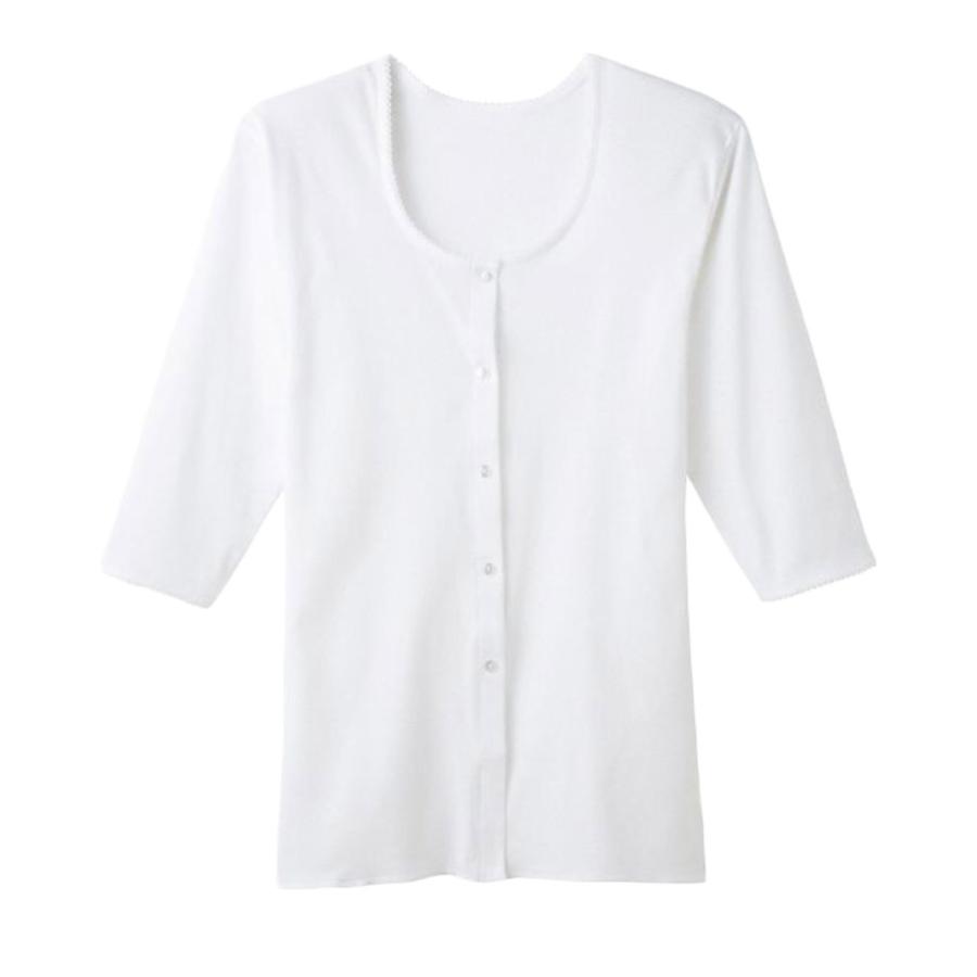 快適工房 グンゼ 七分袖前あきボタン付きシャツ 肌着 インナー