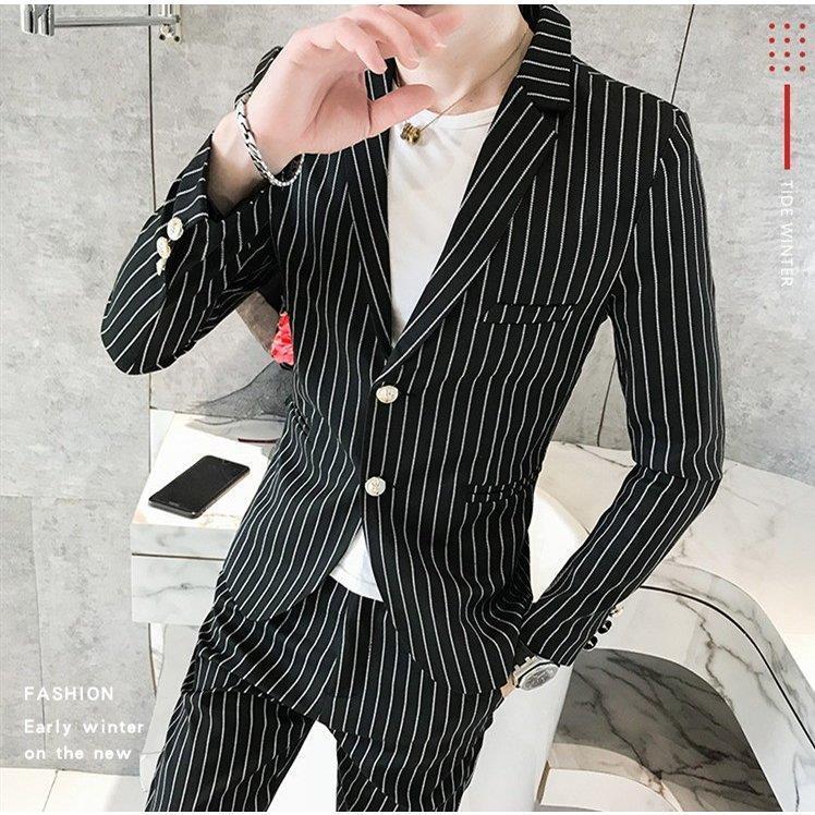 19春 ビジネススーツ シングルスーツ ストライプ メンズ 2ピーススーツ おしゃれスーツ 二次会 結婚式 ホスト 撮影 3色 Linq Tf Shop 通販 Yahoo ショッピング