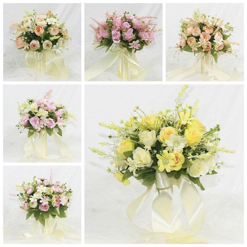 ブーケ ウエディングブーケ 花束 ウェディング 造花 花嫁 ブライダルブーケ 安い 結婚式 披露宴 歓迎会 卒業式 欧米 手作り プレゼント 写真撮り アートフラワー Rise Li Tf Shop 通販 Yahoo ショッピング