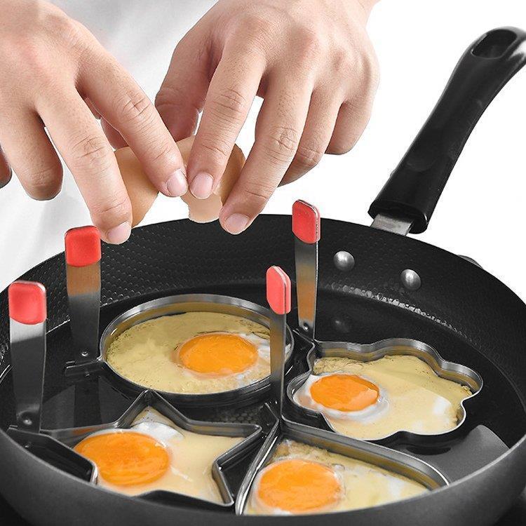 卵焼き型 目玉焼き 型 丸 ハート 星 簡単 可愛い 朝食 便利グッズ 調理グッズ お手入れ簡単 シルバー華やか キッチン フェミニン ラグジュアリー32