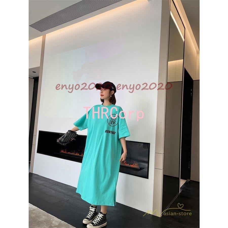 登場 ワンピース 韓国ファッション ゆったり カジュアル 七分袖 五分袖 無地 膝丈 ミモレ レディース ワンピース Tシャツ オーバーサイズ Tシャツ 半袖 レディース ワンピース Www We Job Com
