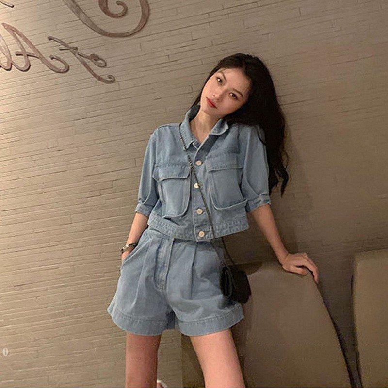 ファッション 2個以上購入で送料無料 デニムセットアップ レディース パンツ 2点セット 入学式 卒業式 ジャケット パンツ 半袖 無地 夏物 パンツスーツ 結婚式 着痩せ A3elmfqyjw Boulevardrestaurants Com