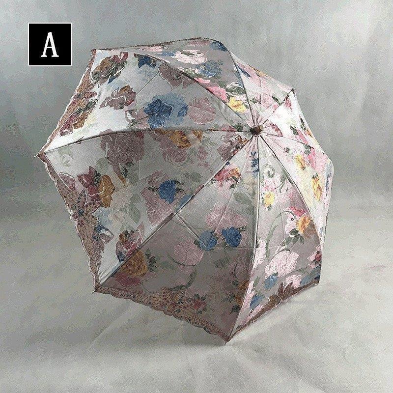メーカー希望小売価格から30 Off 日傘 折りたたみ傘 花柄 レディース 手動傘 折り畳み 刺繍 折りたたみ傘 2つ折 オシャレ 傘袋付き 可愛い 女性用 8本骨 Uvカット 紫外線対策 完全遮光 遮熱 絶対一番安い Ericjoyce Co Uk