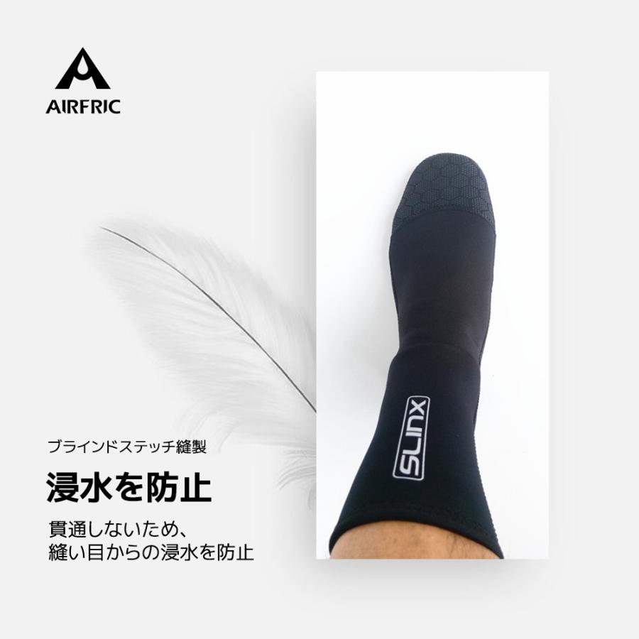 ＜クーポン配布中　最大8％OFF＞AIRFRIC 3mm サーフブーツ サーフィンソックス ダイビングソックス メンズ レディース ウェットスーツ素材 滑り止め 1130-BK｜tfashion｜07