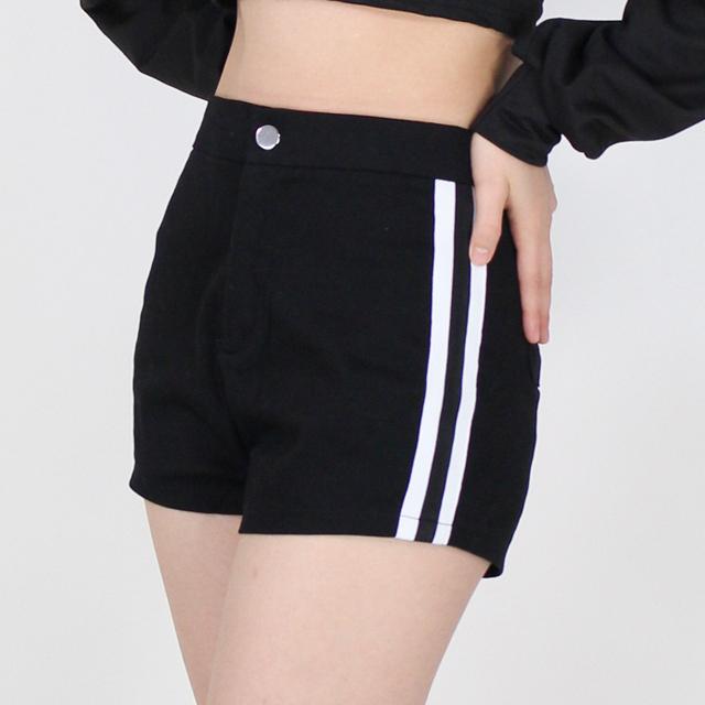 ダンス衣装 パンツ ショートパンツ 黒 ハイウエスト ライン入り ヒップホップ ホットパンツ ラインパンツ レディース ガールズ ジュニア 韓国 Clpe 04 ダンススタイル Cocos 通販 Yahoo ショッピング