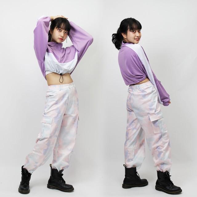 ダンス衣装 ヒップホップ パンツ カーゴパンツ タイダイ K Pop 韓国 白 ピンク 柄 ジュニア 男の子 ガールズ レディース Clpk 01 ダンススタイル Cocos 通販 Yahoo ショッピング