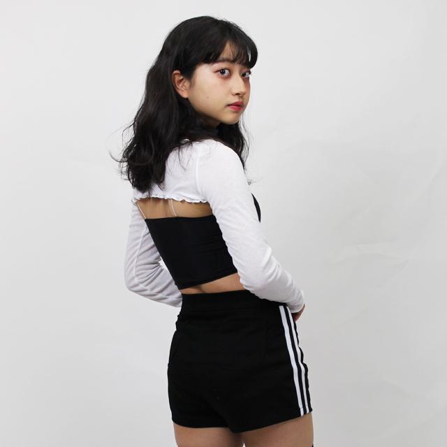 ダンス衣装 トップス へそ出し 超ショート丈 白 トップス 胸だし 長袖 クロップトップ レディース ガールズ ヒップホップ K Pop 韓国 Clte 05 ダンススタイル Cocos 通販 Yahoo ショッピング
