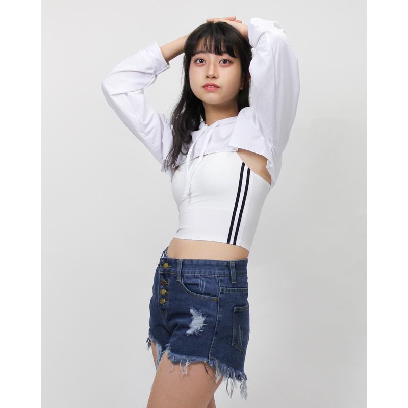 ダンス衣装 トップス へそ出し パーカー ショート丈 黒 白 青 グレー オレンジ レディース ガールズ ジュニア ヒップホップ K Pop 韓国 Clte 07 ダンススタイル Cocos 通販 Yahoo ショッピング