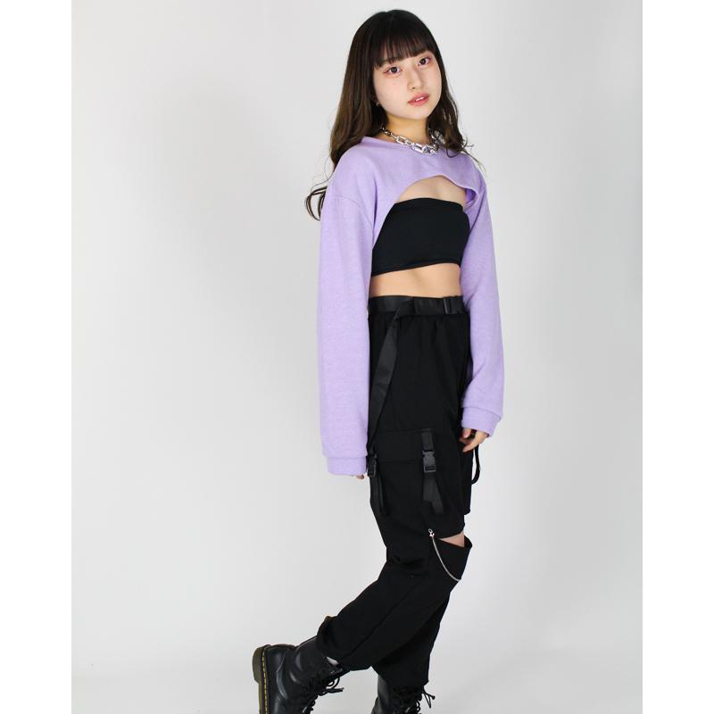 ダンス衣装 トップス へそ出し 超ショート丈 トレーナー 胸だし 長袖 クロップトップ 白 黒 レディース ガールズ ヒップホップ K Pop 韓国 Clte 16 ダンススタイル Cocos 通販 Yahoo ショッピング