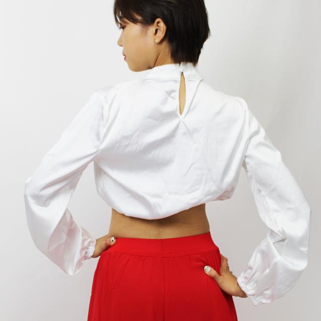 ダンス衣装 トップス 黒 白 ショート丈 長袖 ダンス へそ出し セクシー レディース ガールズ ジュニア ヒップホップ ジャズ K Pop 韓国 低価格で大人気の