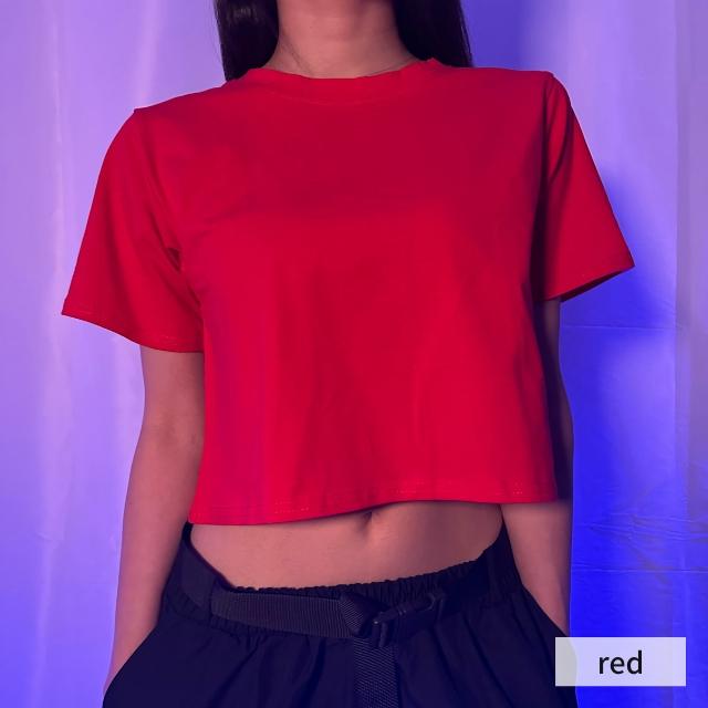 ダンス tシャツ 韓国 ショート丈 へそ出し ヒップホップ トップス レディース ジュニア k-pop 衣装 ダンス衣装 黒 白 赤 青｜tfc-cocos｜10