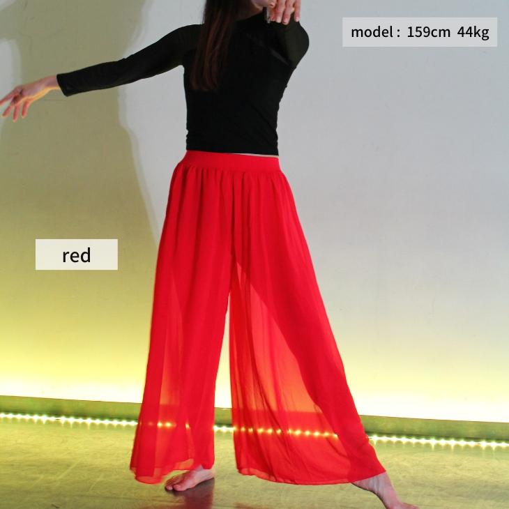 ダンス衣装 シフォン ワイドパンツ レギンス付き CQPY-01/黒 ダンス衣装 シフォン ワイドパンツ レギンス付き CQPY-01/黒