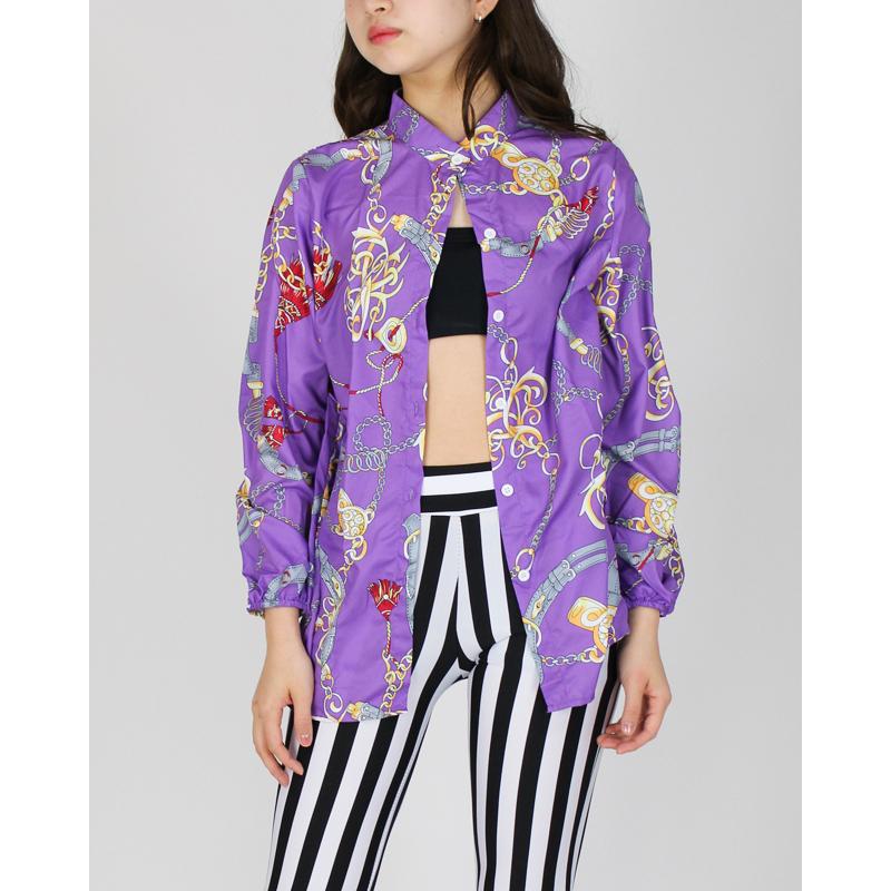 ダンス衣装 トップス ヒップホップ シャツ チェーン柄 スカーフ柄 ダンス 衣装 派手 ブラウス ジャズ ジュニア ガールズ レディース 韓国 Cqte 01 ダンススタイル Cocos 通販 Yahoo ショッピング