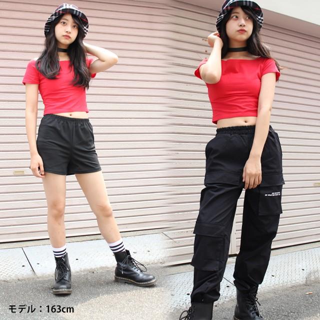 市場 ダンス ショート丈 カットソー トップス へそ出し 衣装 ファッション レディース 韓国