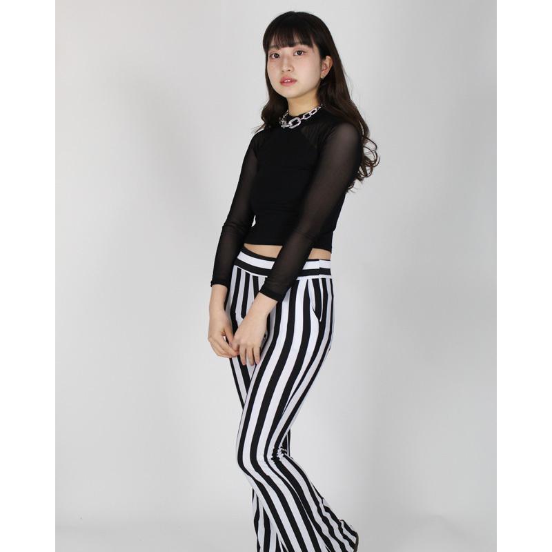 ダンス衣装 シースルー トップス Tシャツ 黒 無地 長袖 へそだし ショート丈 レディース 韓国 Crtn 04 ダンススタイル Cocos 通販 Yahoo ショッピング