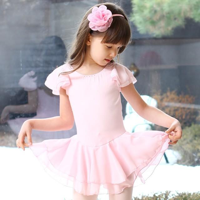美品　子供バレエ　130 水色フリル付きレオタード バレエ レオタード キッズ ジュニア 子供 女の子 ノースリーブ