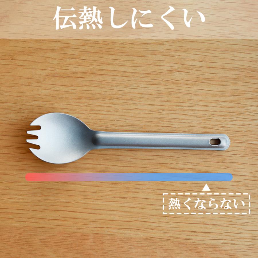 純チタン製スプーン カトラリー 先割れスプーン キャンプスプーン 超