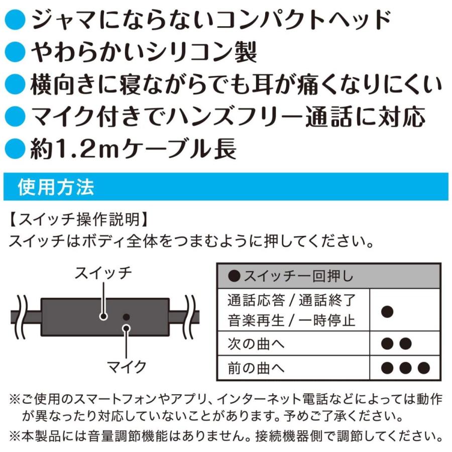 Fsc イヤホン 寝ながらイヤホン 寝ホン ハンズフリー通話 コンパクトヘッド カナル型 超軽量 超小型 リモコン マイク付き 3 5f 1 Mer Bleue 通販 Yahoo ショッピング
