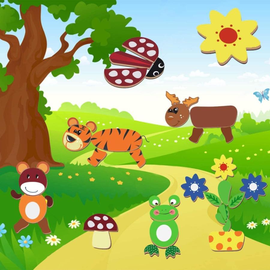 Gogowin 磁気パズル 木のおもちゃ 積み木 木のパズル お絵かきボード 動物のジグソーパズル 人気 おもちゃ 知育玩具 赤ちゃん 幼児 Mer Bleue 通販 Yahoo ショッピング