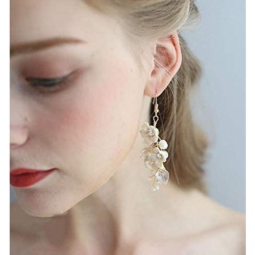 Longwu レディース ピアス 手作り セラミック パール ブライダル ウェディング 豪奢 シルバー925 金属アレルギー対応 ビジュー Mer Bleue 通販 Yahoo ショッピング