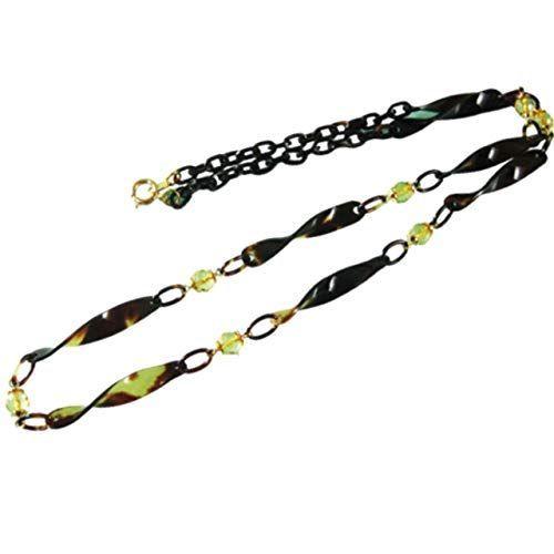 本べっ甲 琥珀 ネックレス 長さ70センチ ねじりのべっ甲 アンバーのロングタイプ 天然素材 レディース アクセサリー